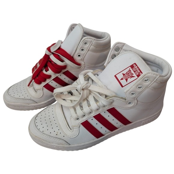 Adidas Originals‎ Top Ten Hi Cloud White Lush Red Men's Size 8 Athletic FV4229